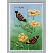 FLORES MARIPOSAS St VINCENT GRENADINES HOJA BLOQUE NUEVA MINT